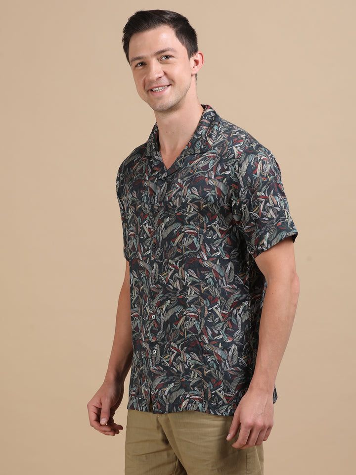 Starlet Black tencel printed shirt