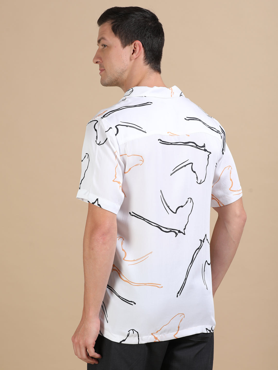 Seahorse White tencel printed shirt