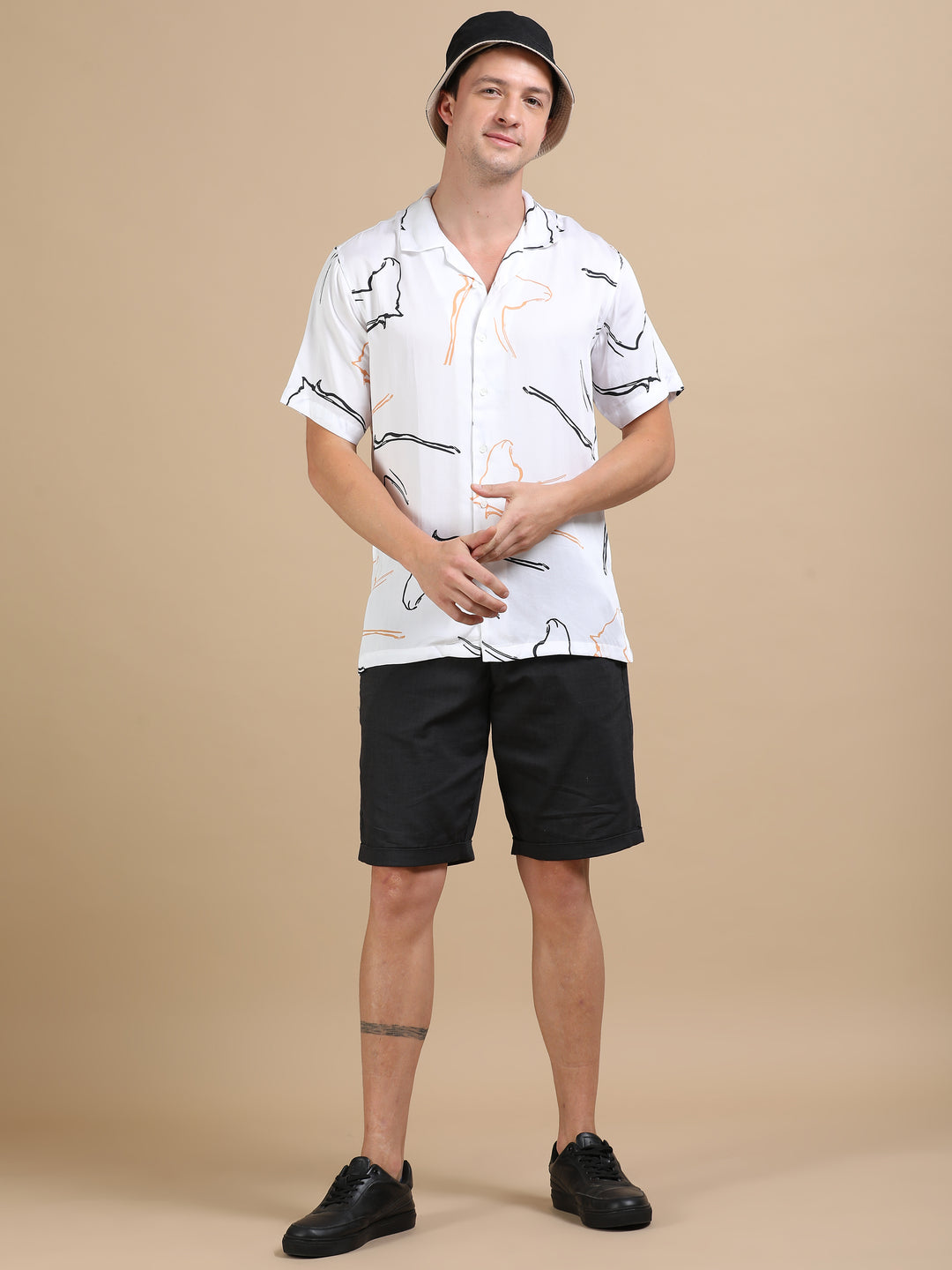 Seahorse White tencel printed shirt