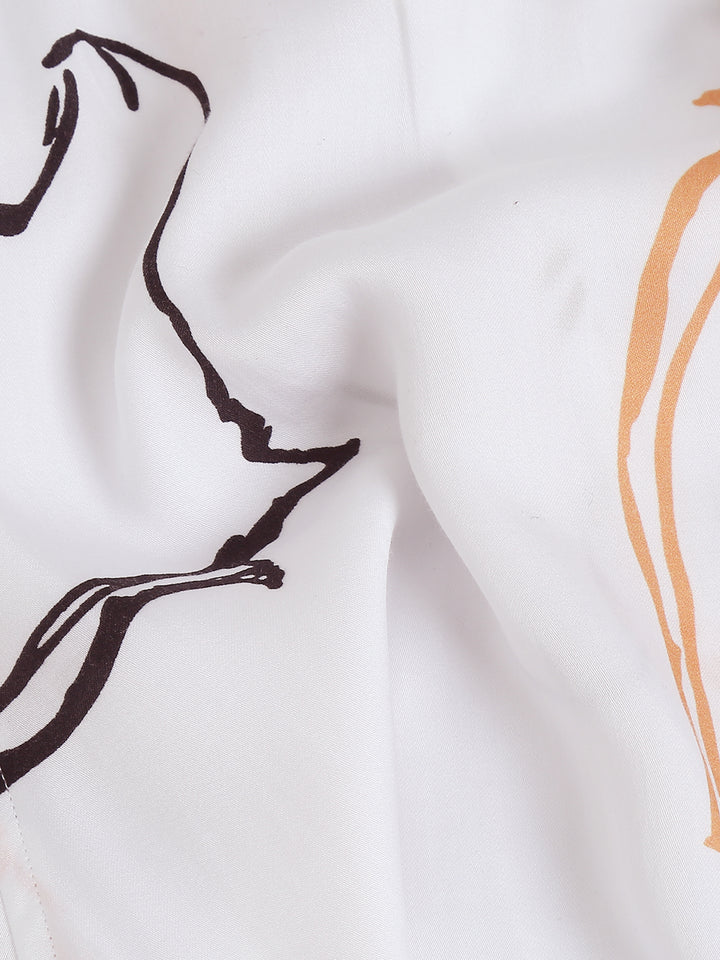 Seahorse White tencel printed shirt
