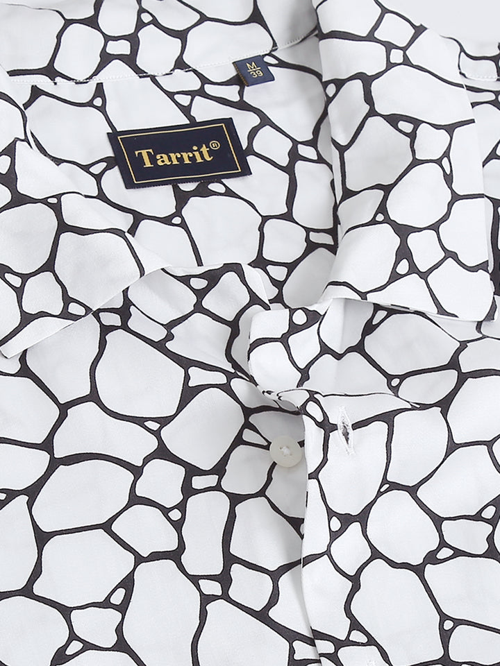 Carnation White tencel printed shirt