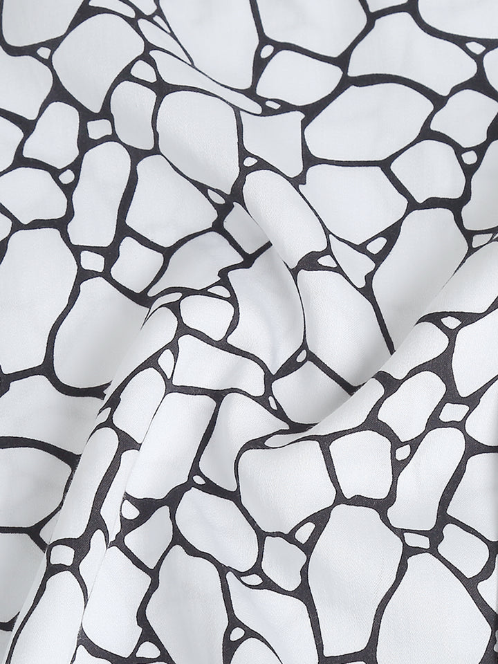 Carnation White tencel printed shirt