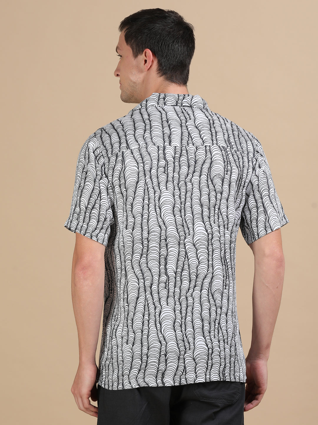 Seafan White tencel printed shirt