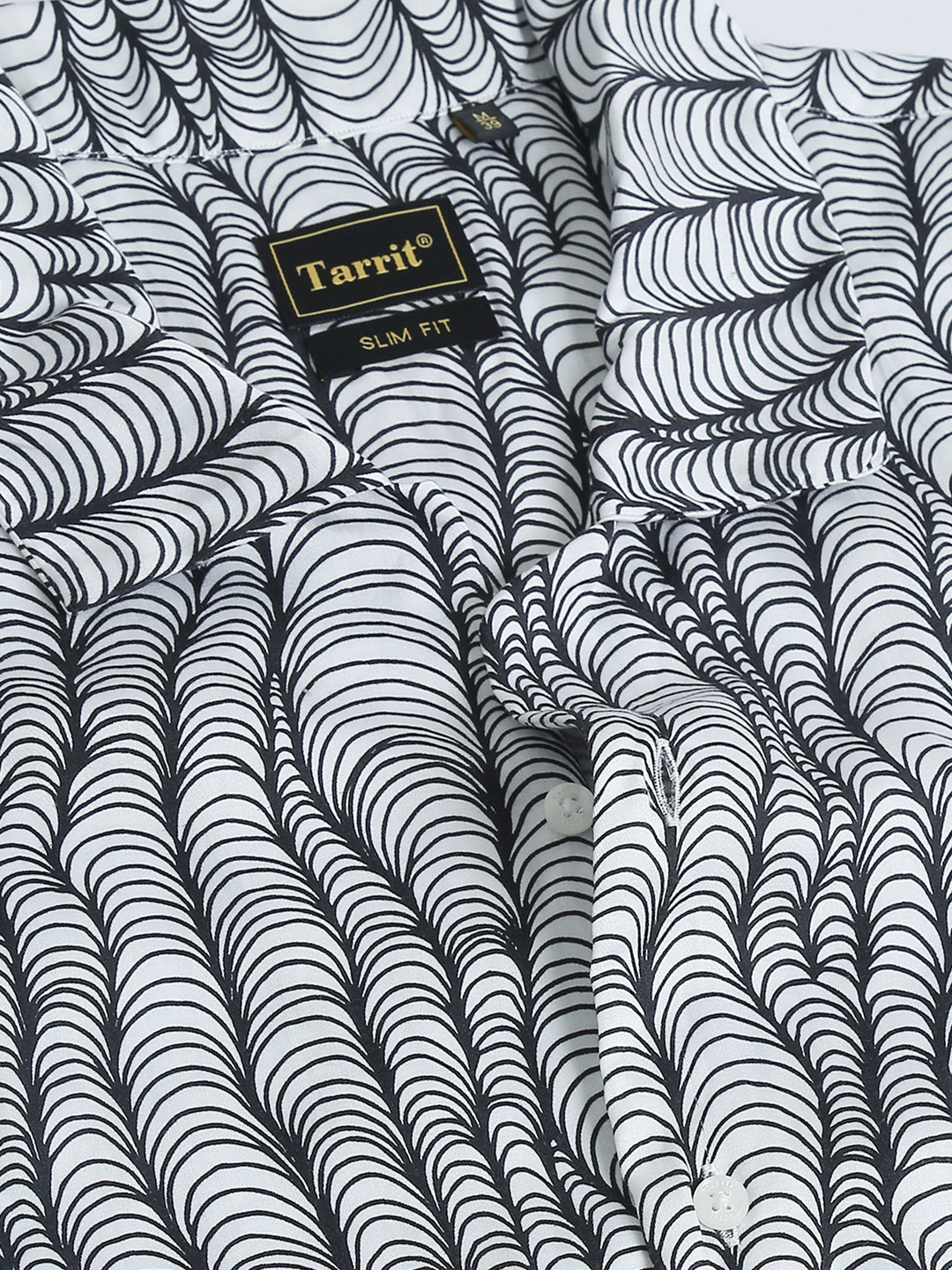 Seafan White tencel printed shirt