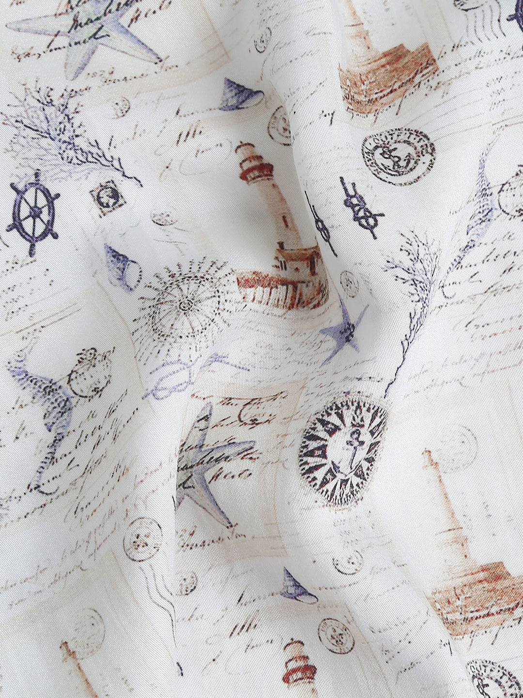 Mermaid Ecru tencel printed shirt