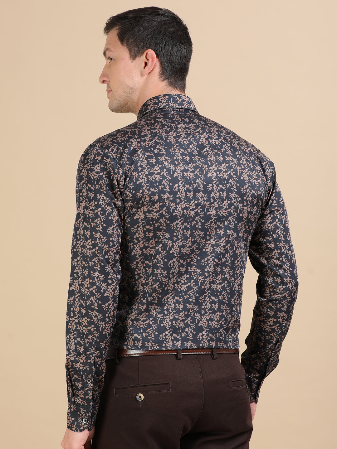 Jin Black giza printed shirt