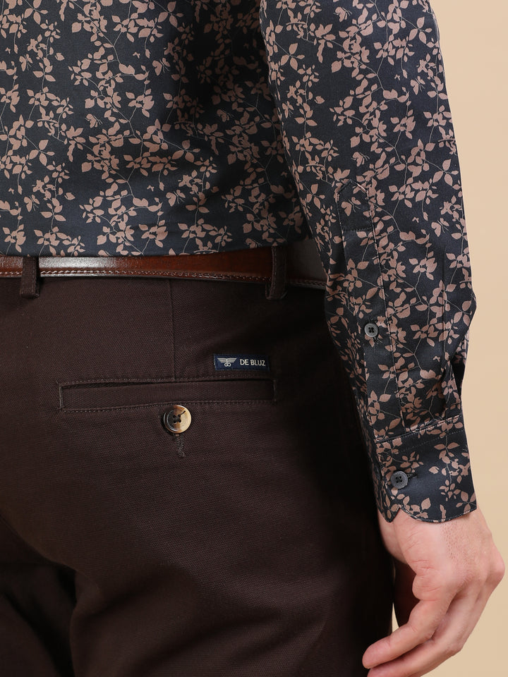 Jin Black giza printed shirt