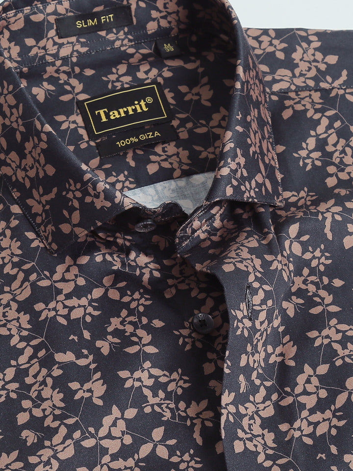 Jin Black giza printed shirt