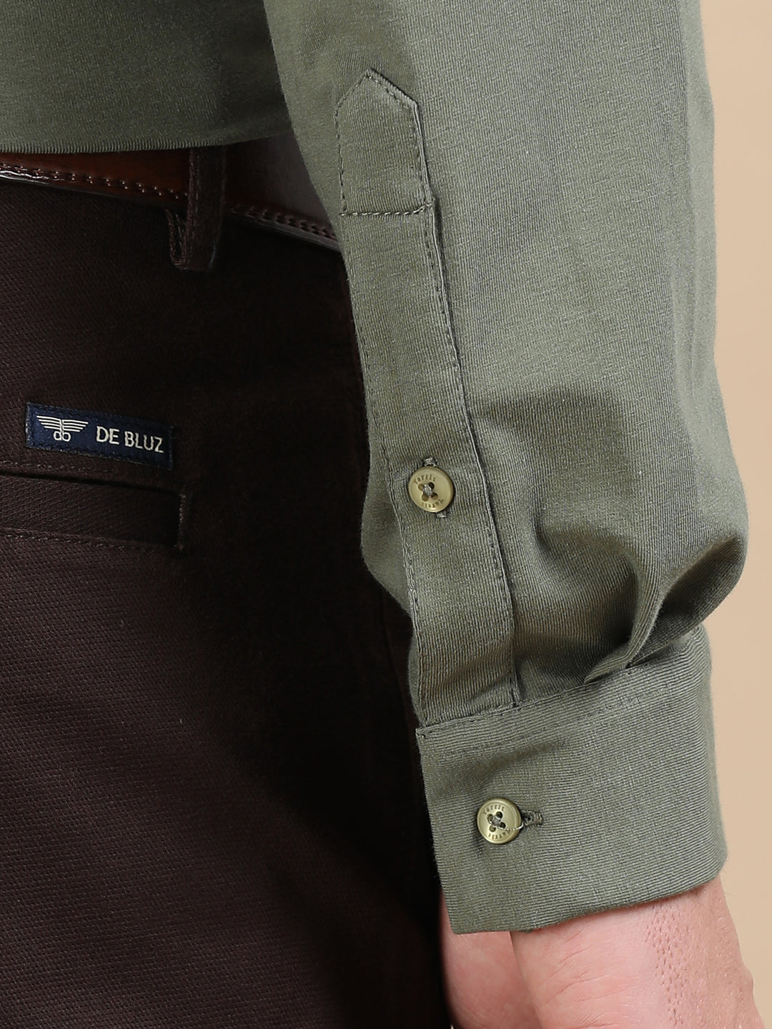 Auron Olive supima knitted shirt