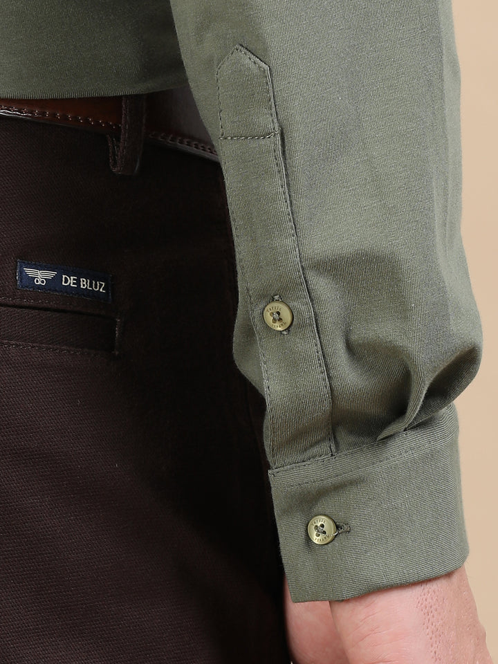 Auron Olive supima knitted shirt