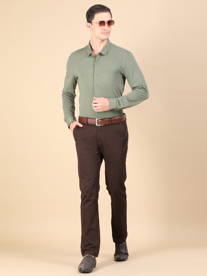 Auron Olive supima knitted shirt