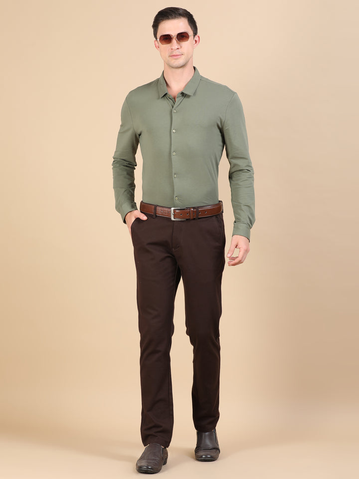 Auron Olive supima knitted shirt