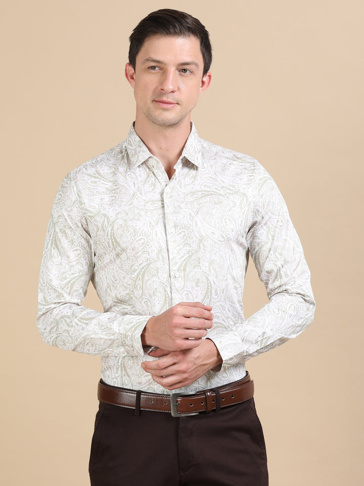 Nubia Ecru giza printed shirt