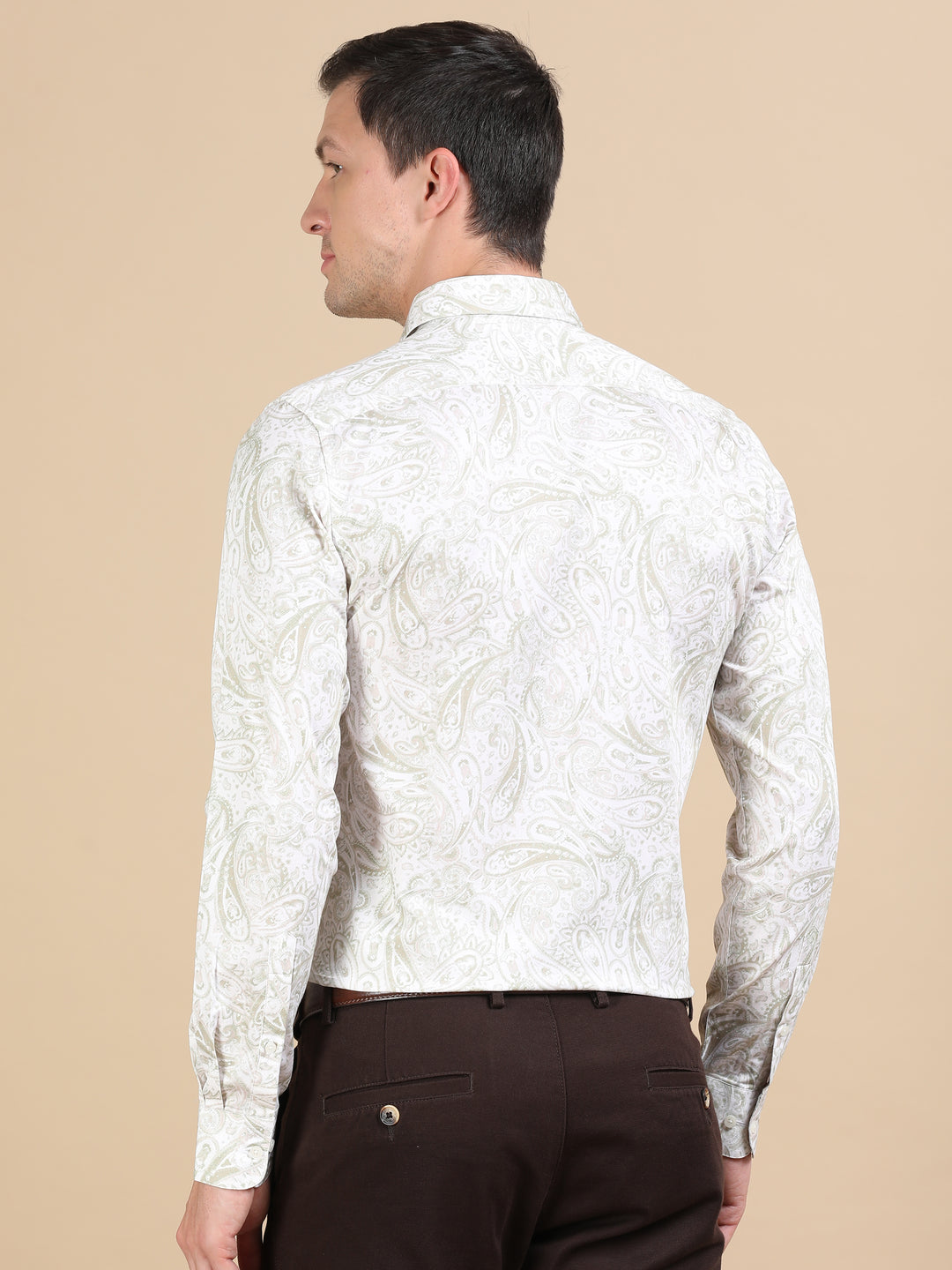 Nubia Ecru giza printed shirt