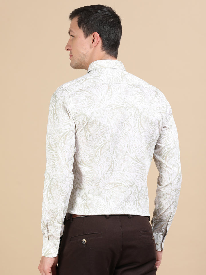 Nubia Ecru giza printed shirt