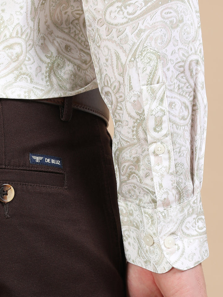 Nubia Ecru giza printed shirt