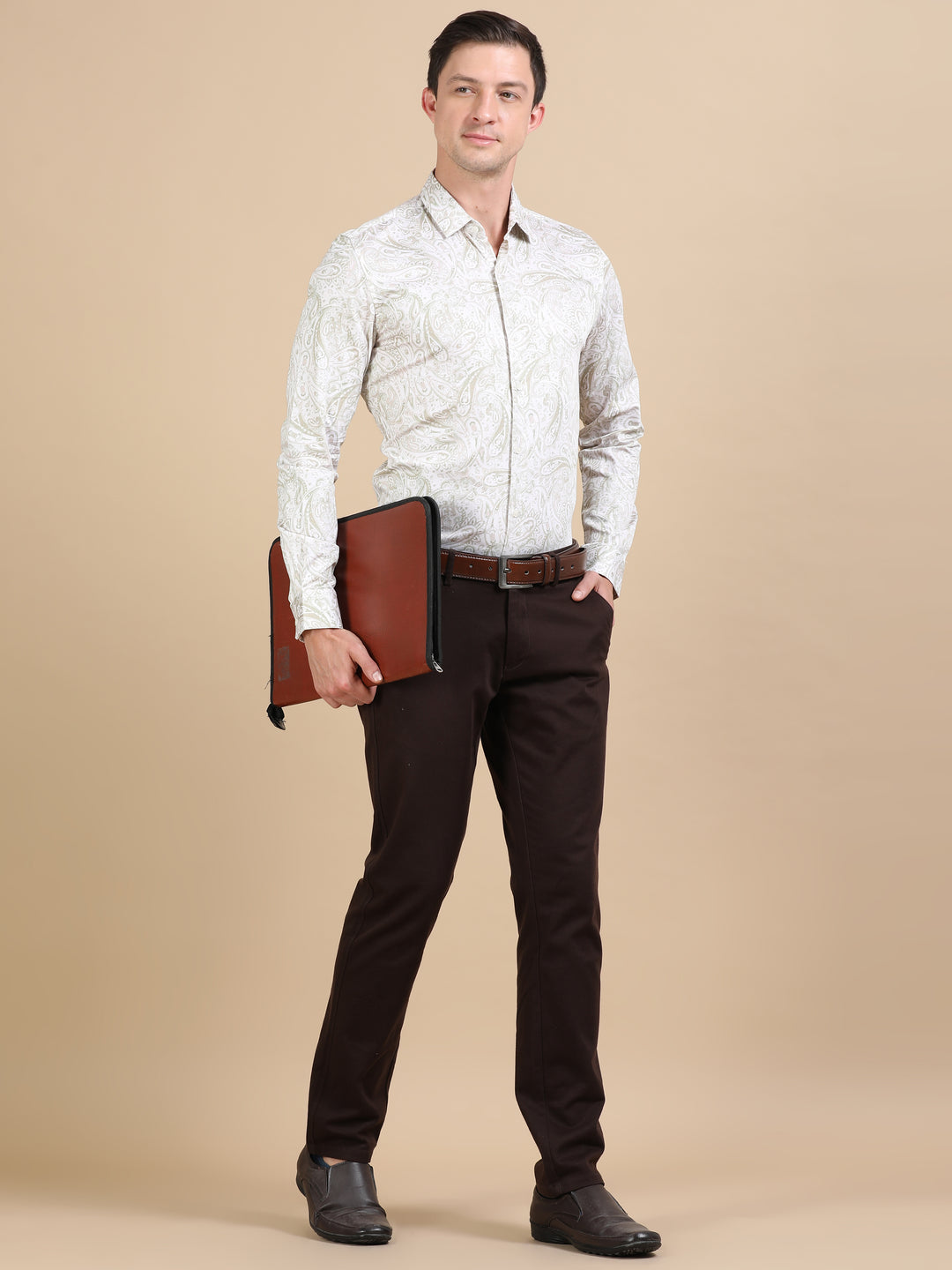 Nubia Ecru giza printed shirt