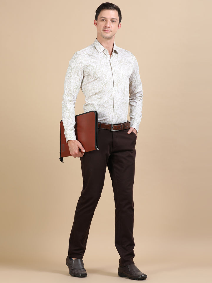 Nubia Ecru giza printed shirt