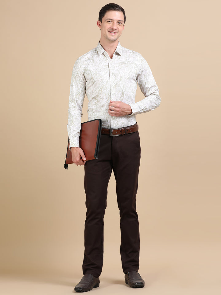Nubia Ecru giza printed shirt