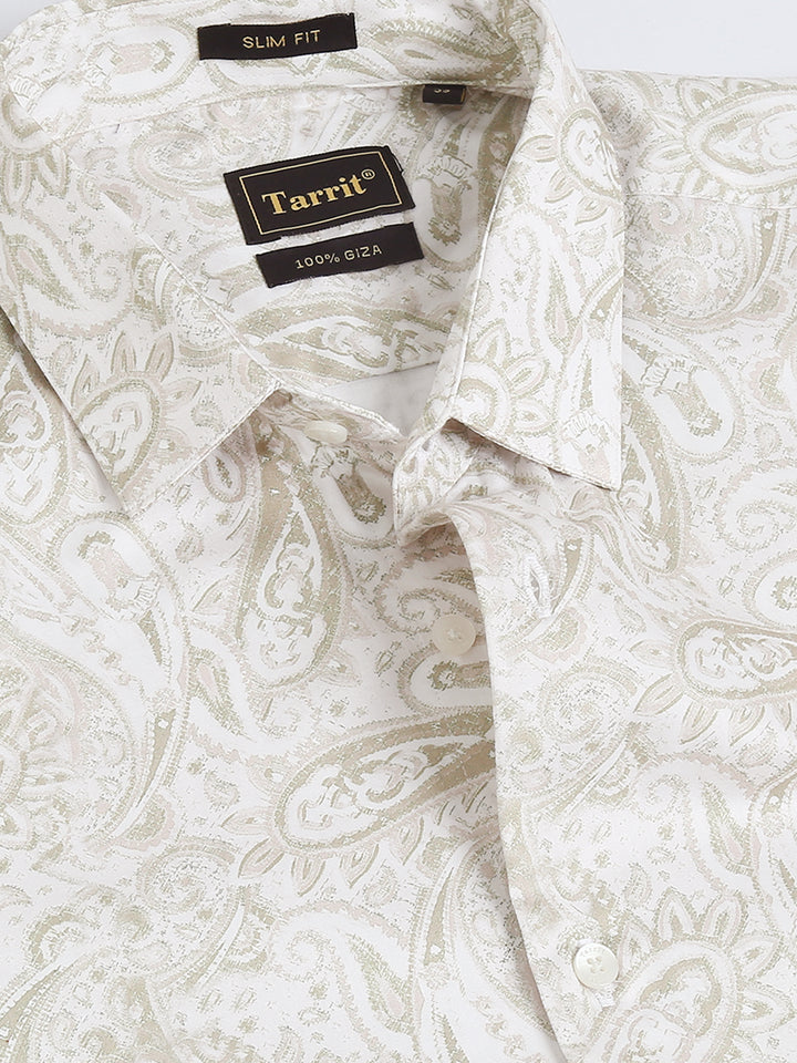 Nubia Ecru giza printed shirt