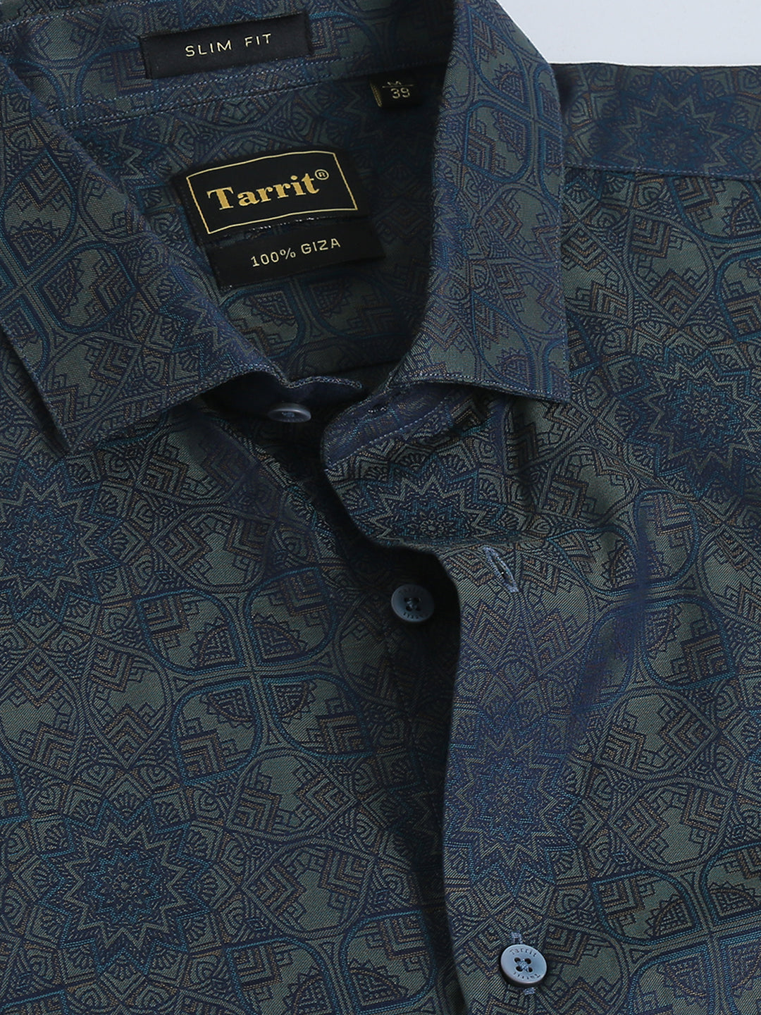 Sona Navy giza jacquard shirt