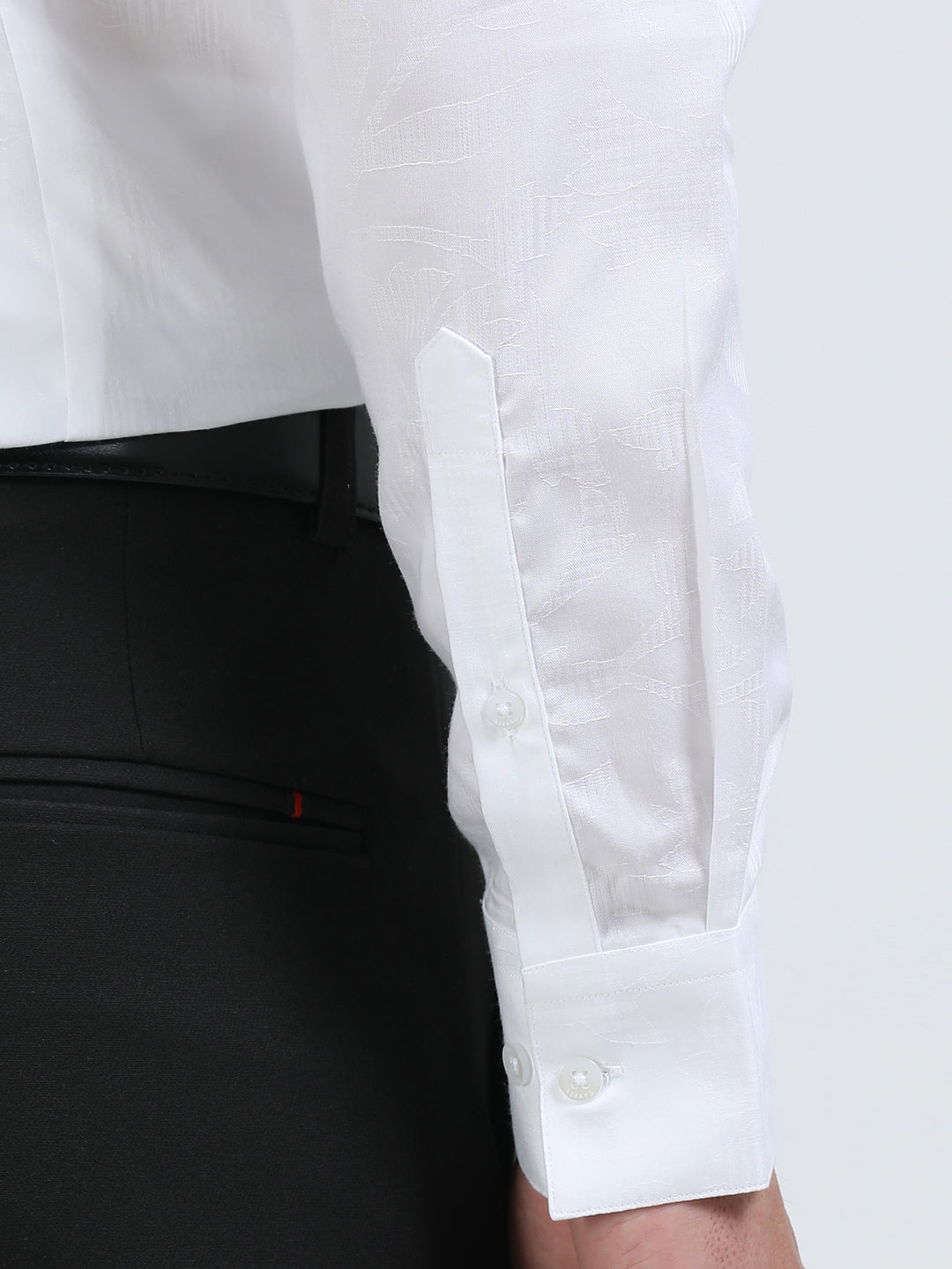 Goldie White tencel jacquard shirt