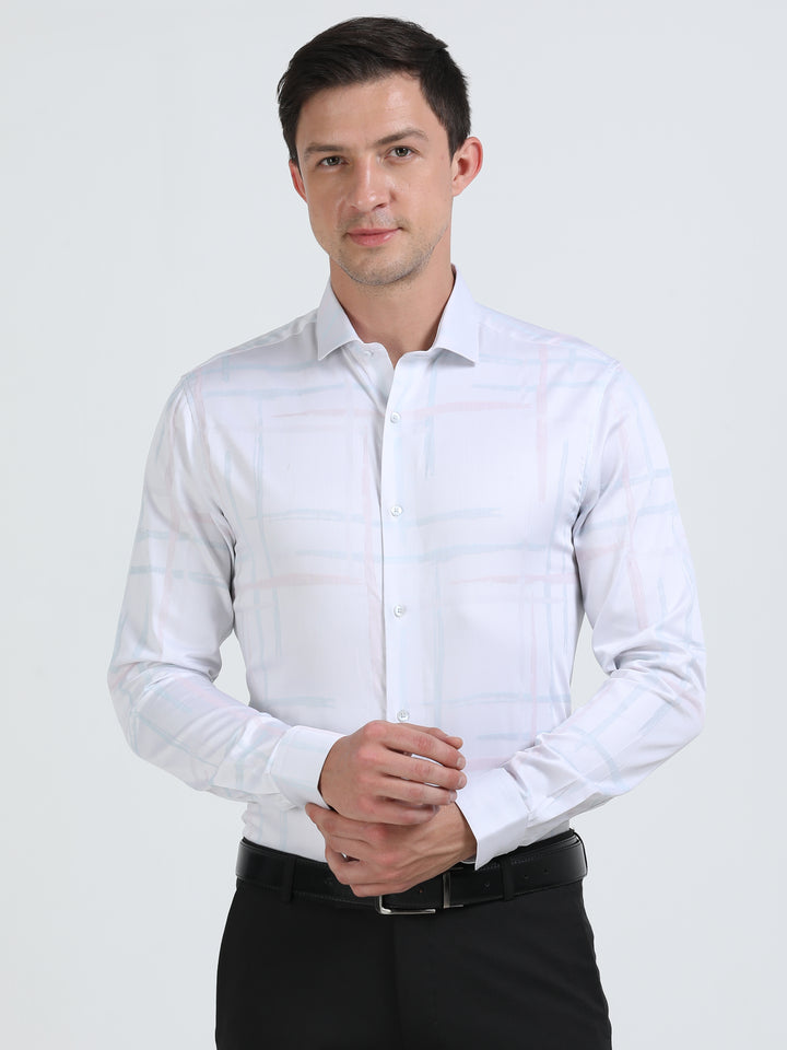 Chryso White giza jacquard shirt