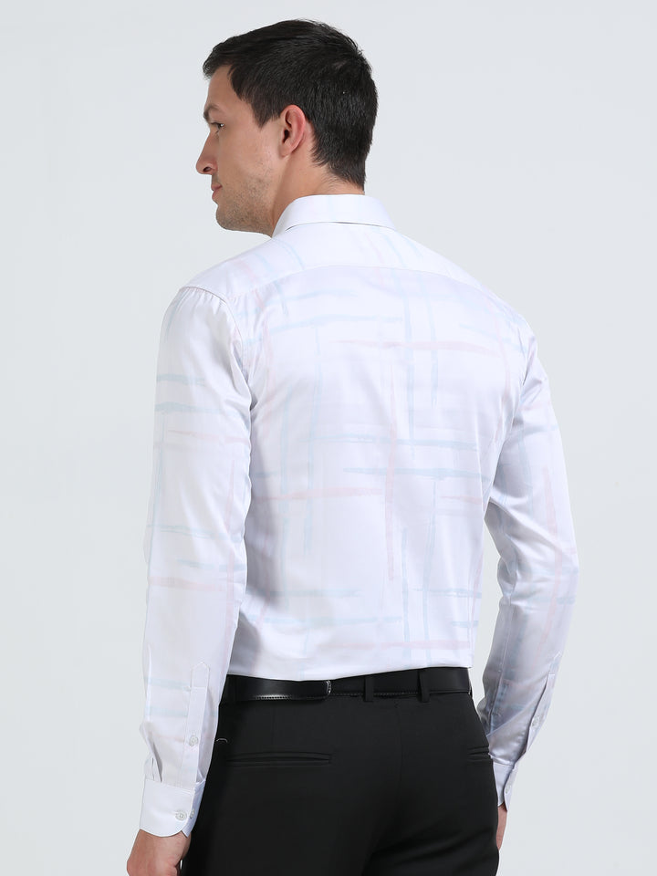 Chryso White giza jacquard shirt