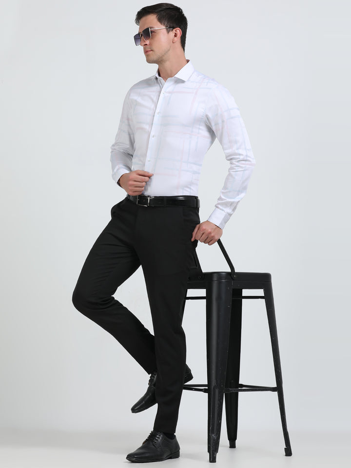 Chryso White giza jacquard shirt