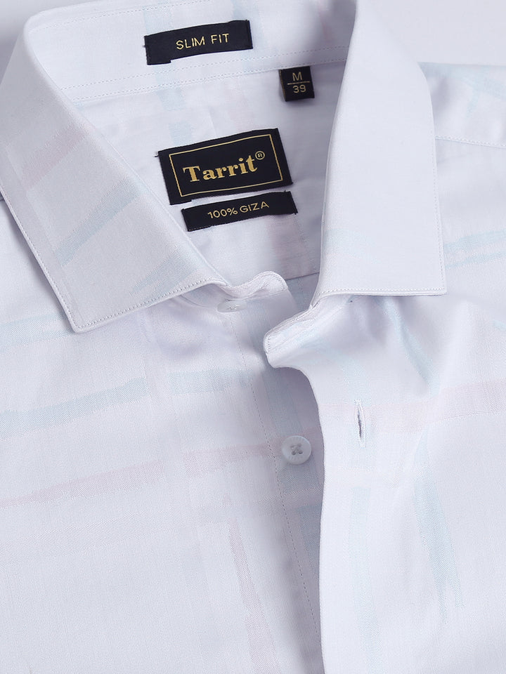 Chryso White giza jacquard shirt
