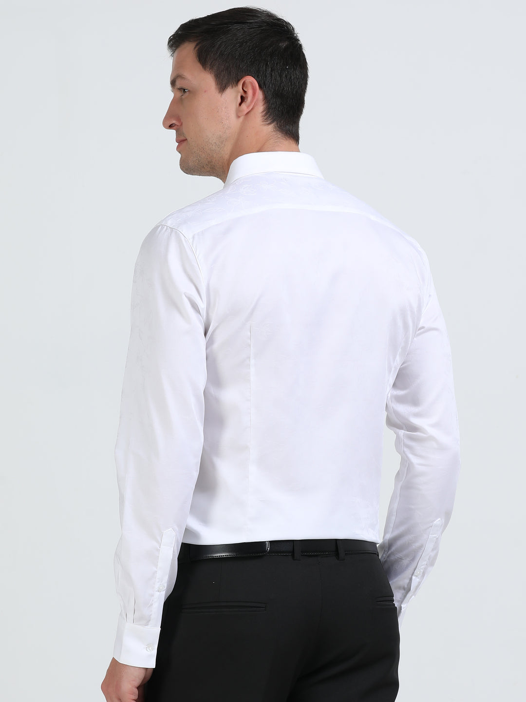 Christo White giza jacquard shirt