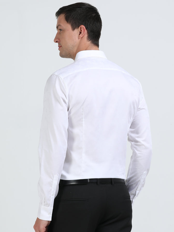 Christo White giza jacquard shirt