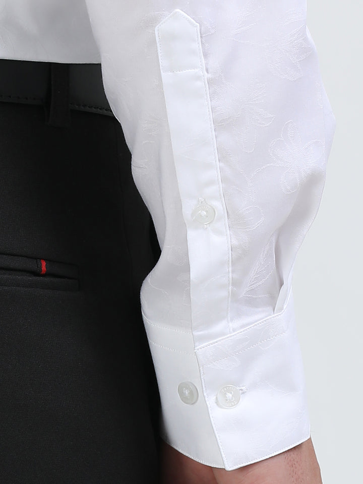 Christo White giza jacquard shirt
