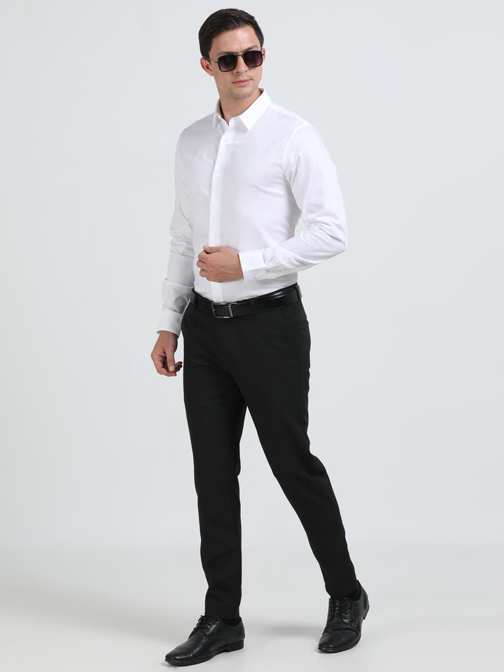 Christo White giza jacquard shirt