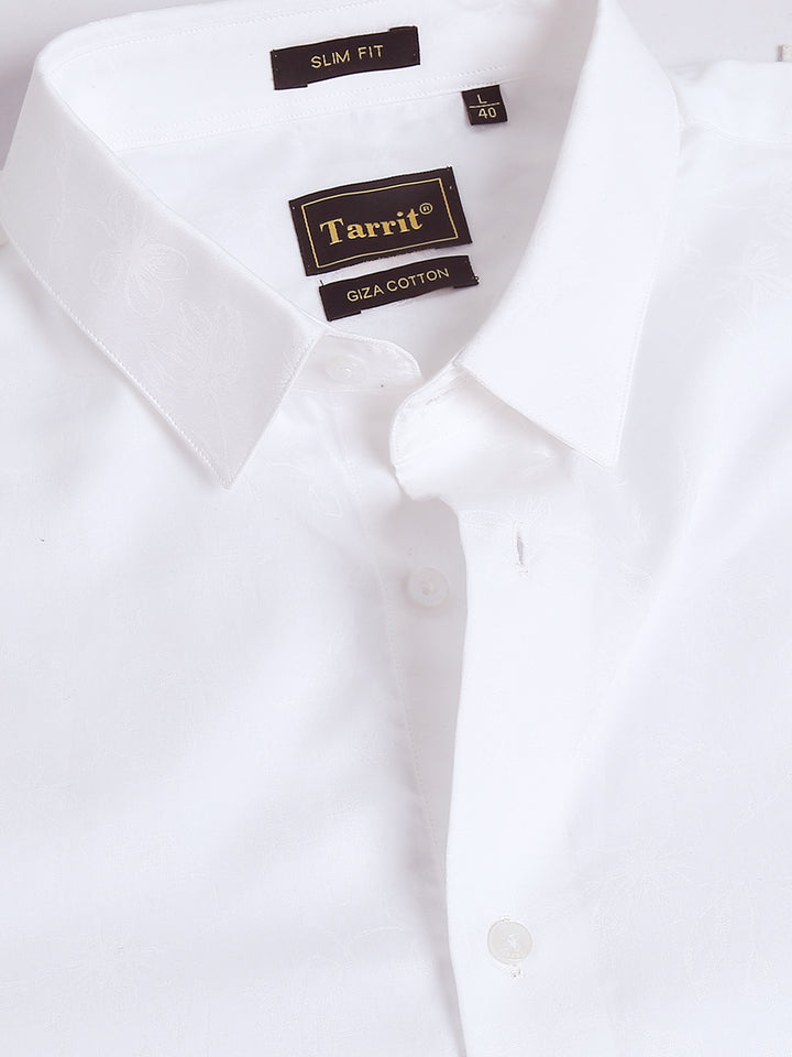 Christo White giza jacquard shirt