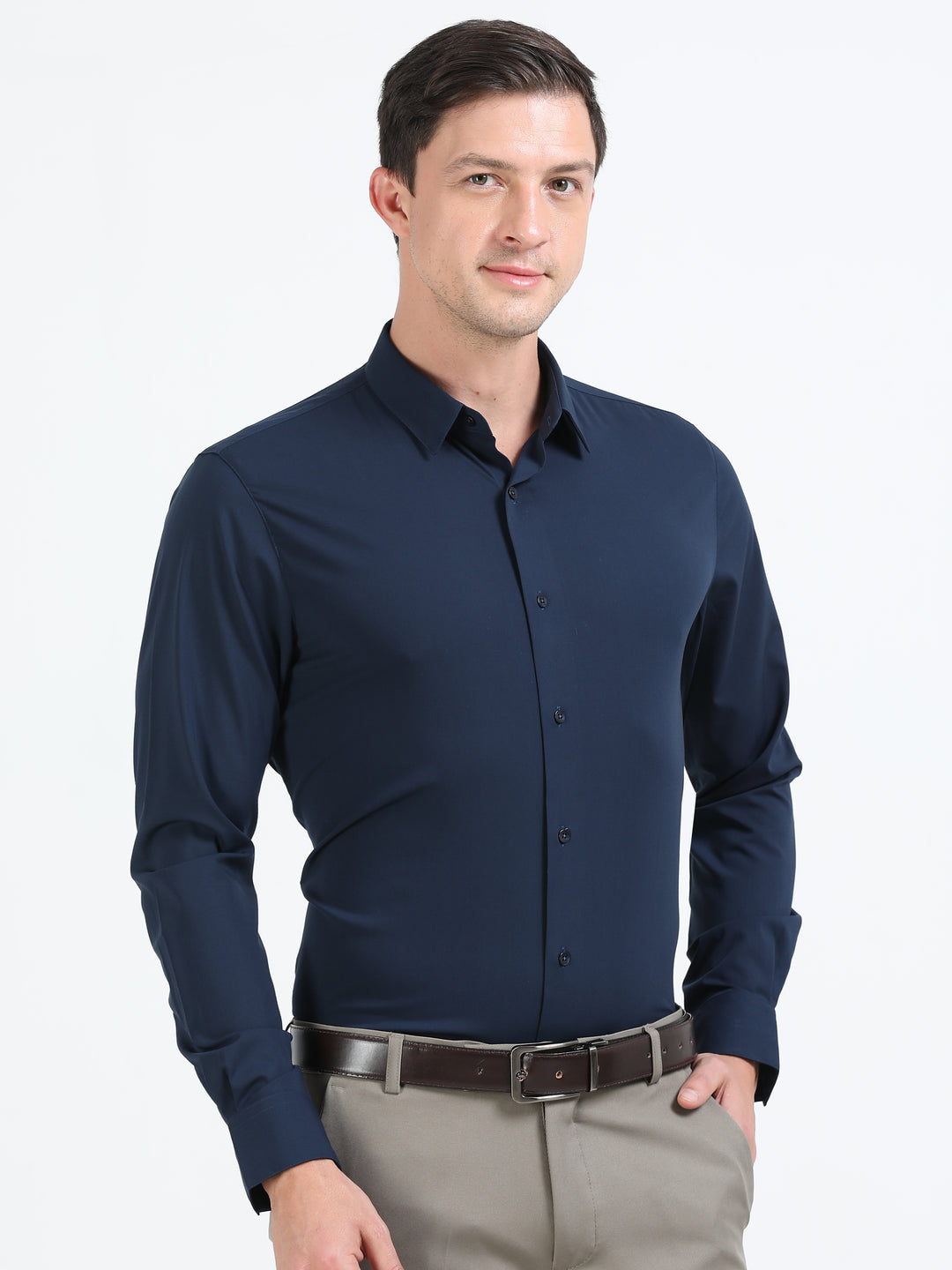 Aurum Navy rich cotton knit shirt