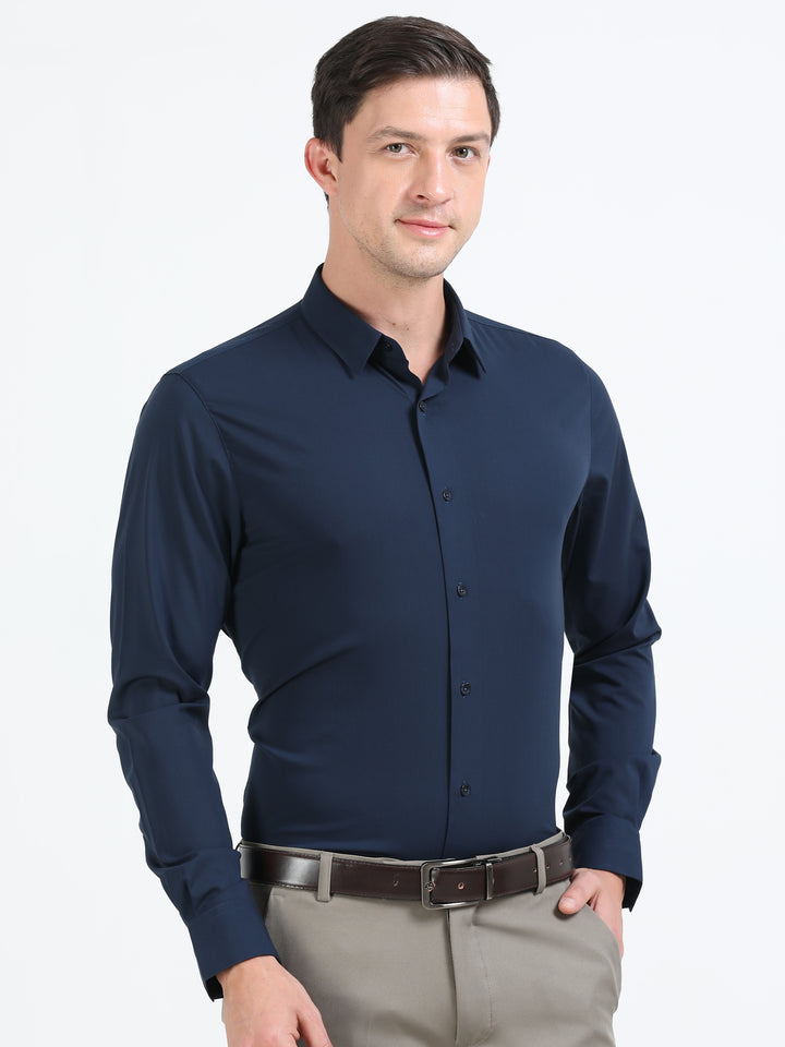 Aurum Navy rich cotton knit shirt