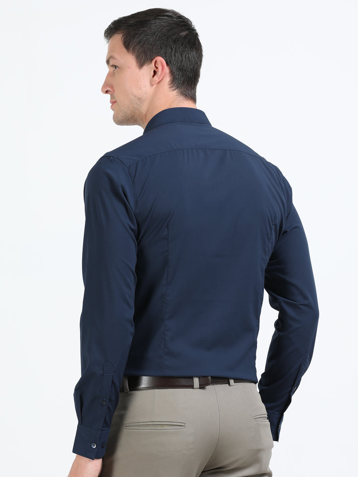 Aurum Navy rich cotton knit shirt