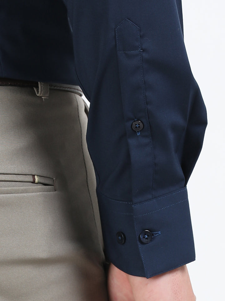 Aurum Navy rich cotton knit shirt