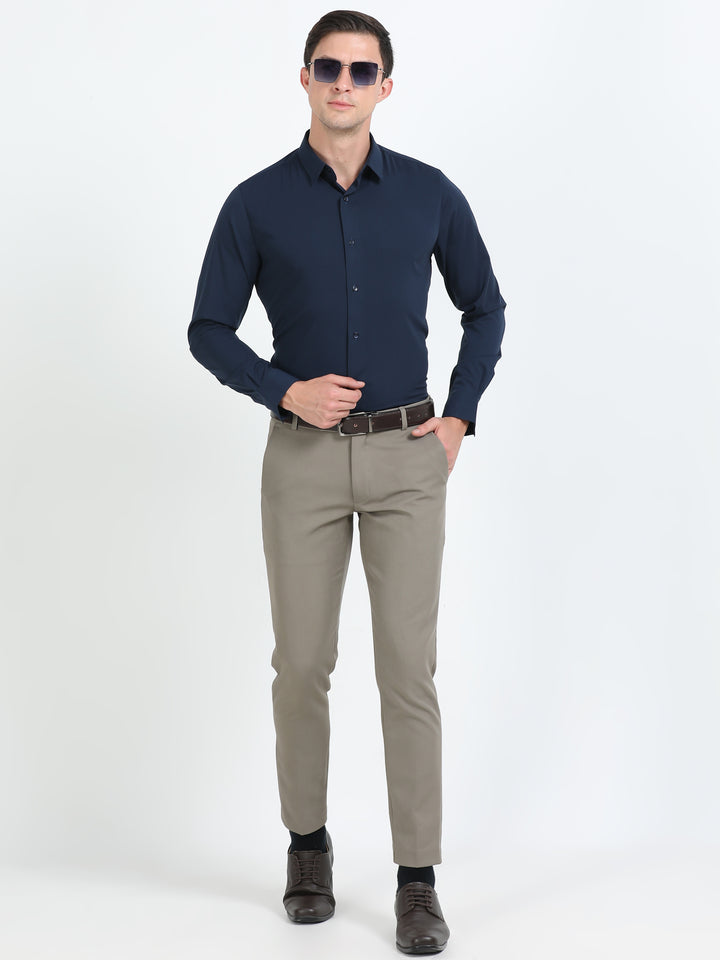 Aurum Navy rich cotton knit shirt