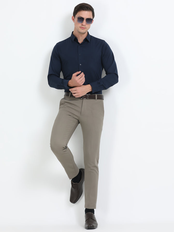 Aurum Navy rich cotton knit shirt