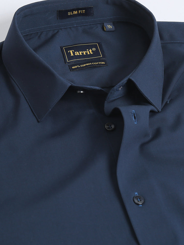 Aurum Navy rich cotton knit shirt