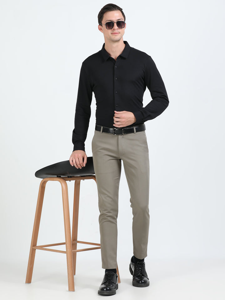 Aurum Black rich cotton knit shirt