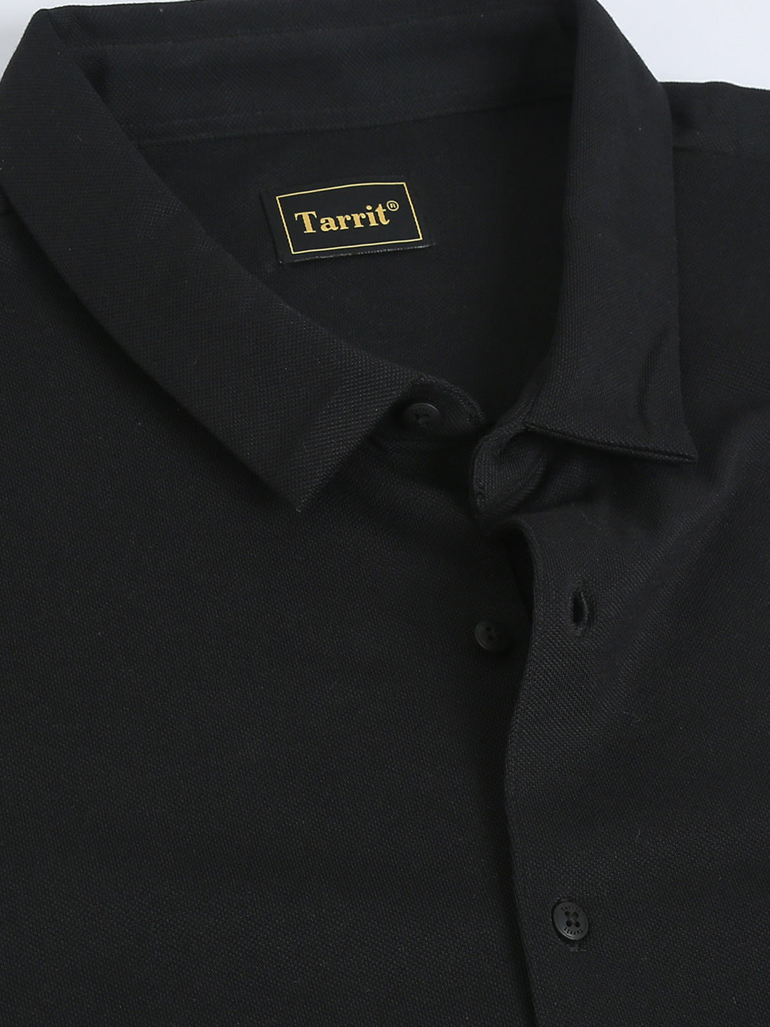 Aurum Black rich cotton knit shirt