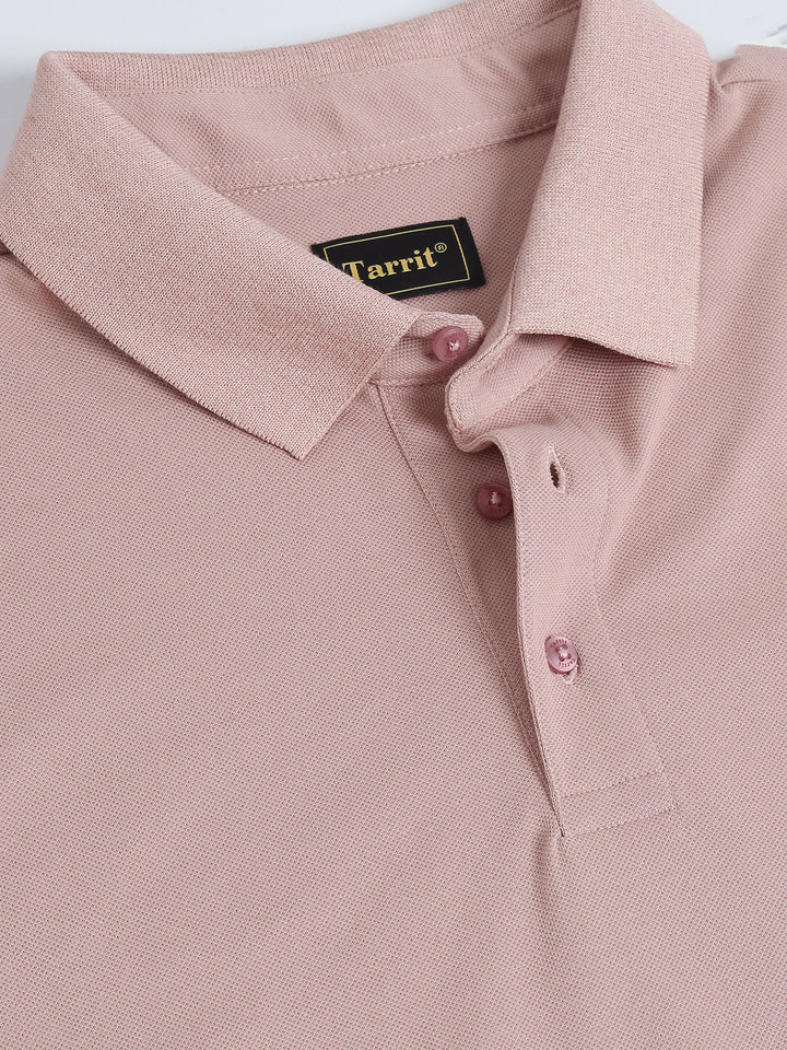Marigold Pink pique rich cotton knit polo