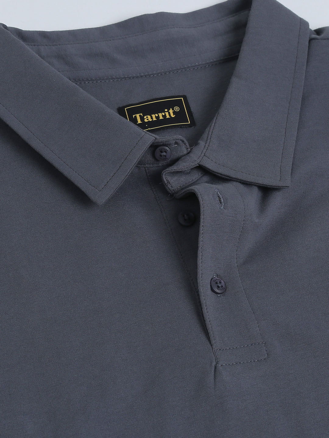 Boston grey supima spandex cotton knit polo