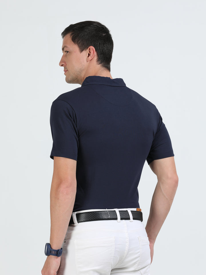 Boston Navy supima spandex cotton knit polo