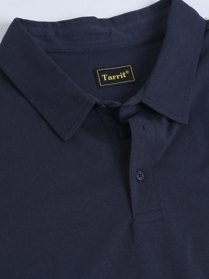 Boston Navy supima spandex cotton knit polo
