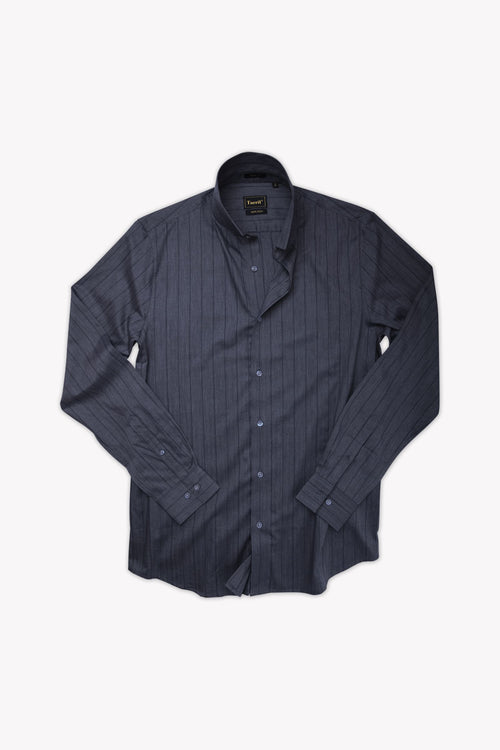 Steel Grey Herringbone Stripe