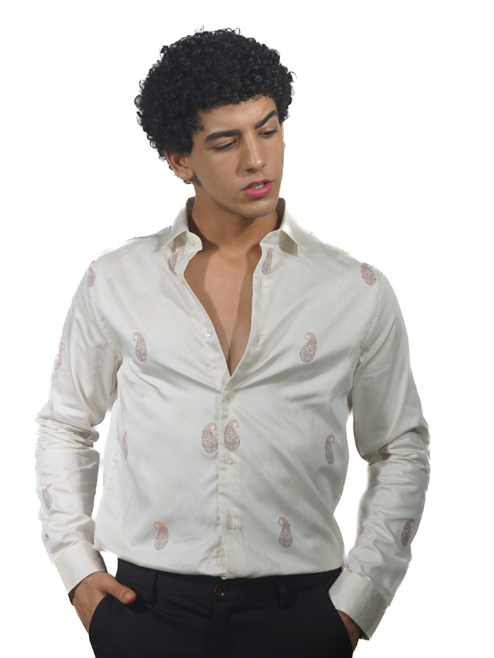 Giza Icon Nature Jacquard Long Sleeve Shirt